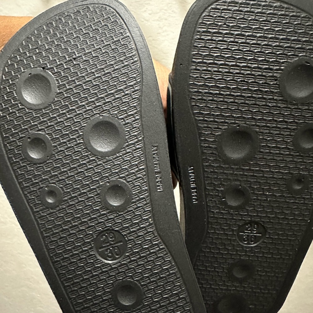 Dolce & Gabbana Kids- logo-print leather slides